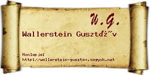 Wallerstein Gusztáv névjegykártya